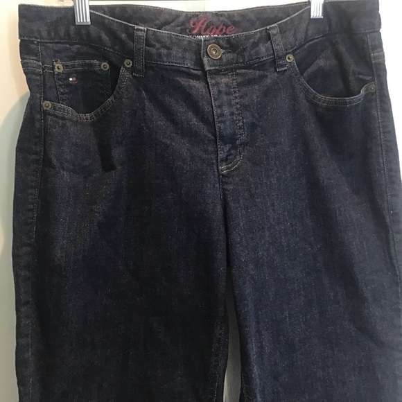 Tommy Hilfiger Dark Wash 5 pocket with logo Hope Jeans, bootcut size 16A - Picture 3 of 10